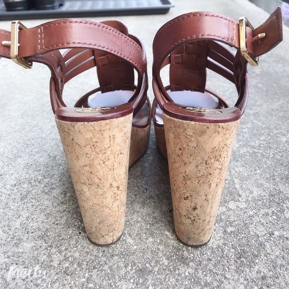 Tory Burch Leslie Cork Wedges in Sienna - Brown - Picture 6 of 8